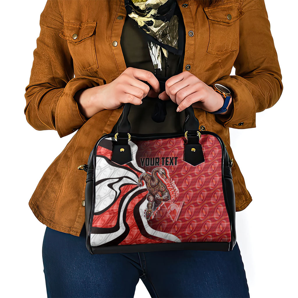 Personalised Sydney Swans Shoulder Handbag Trippy Psychedelic Abstract Art Mascot Football Fans