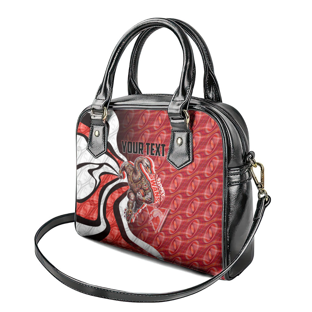 Personalised Sydney Swans Shoulder Handbag Trippy Psychedelic Abstract Art Mascot Football Fans