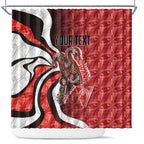 Personalised Sydney Swans Shower Curtain Trippy Psychedelic Abstract Art Mascot Football Fans