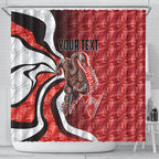 Personalised Sydney Swans Shower Curtain Trippy Psychedelic Abstract Art Mascot Football Fans