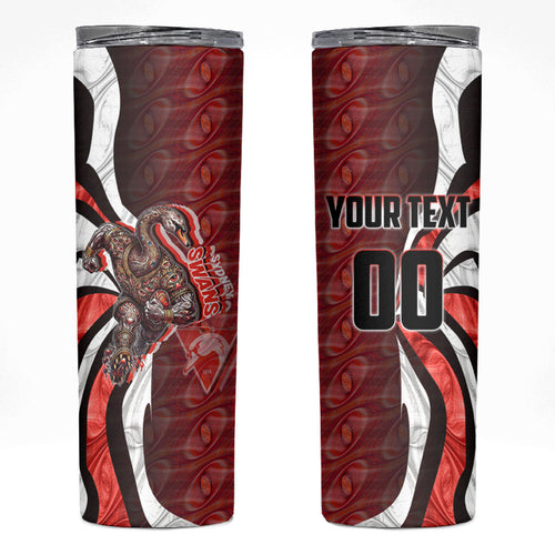Personalised Sydney Swans Skinny Tumbler Trippy Psychedelic Abstract Art Mascot Football Fans