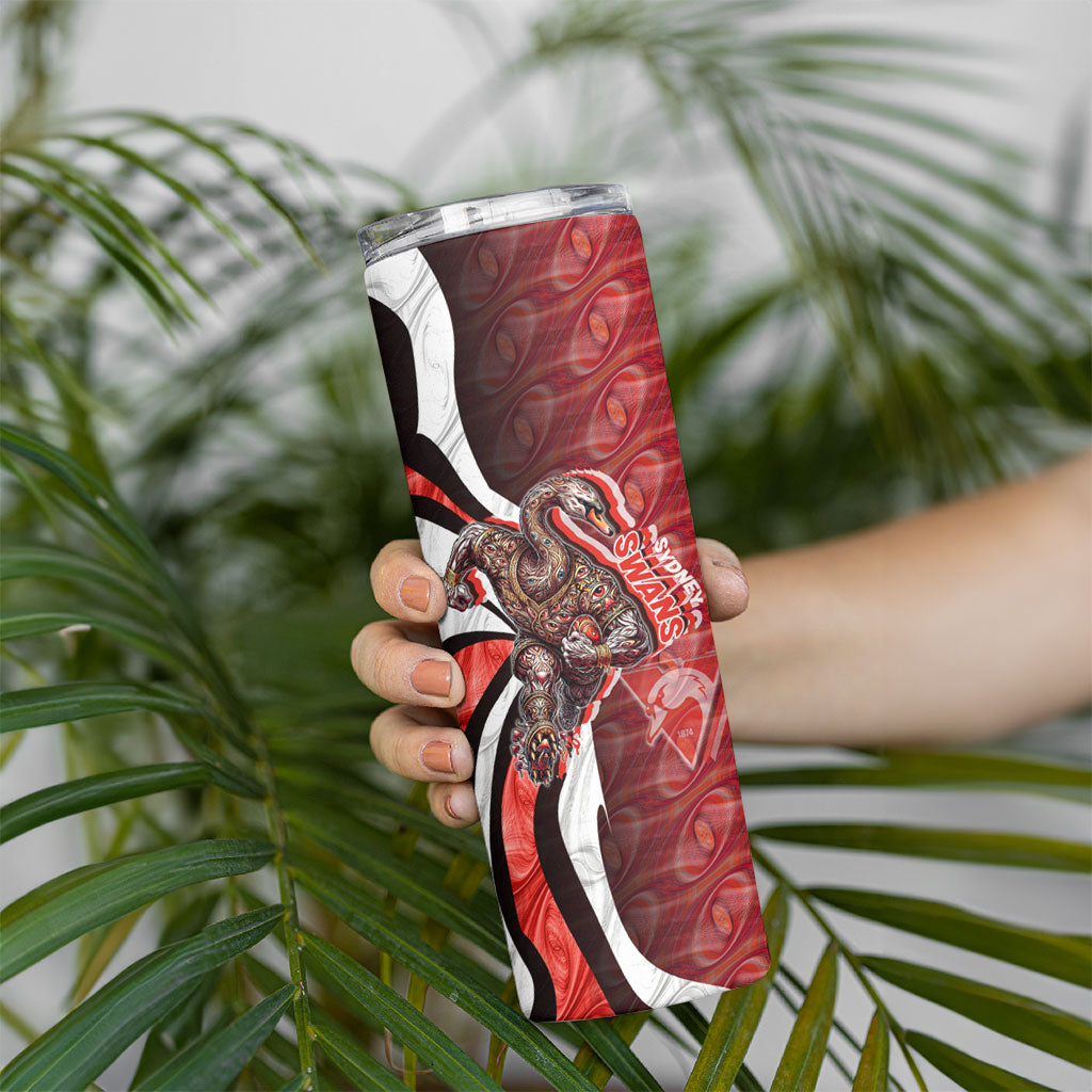 Personalised Sydney Swans Skinny Tumbler Trippy Psychedelic Abstract Art Mascot Football Fans