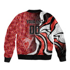 Personalised Sydney Swans Sleeve Zip Bomber Jacket Trippy Psychedelic Abstract Art Mascot Football Fans