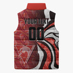 Personalised Sydney Swans Sleeveless Puffer Jacket Trippy Psychedelic Abstract Art Mascot Football Fans