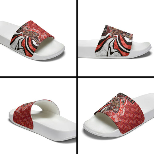 Personalised Sydney Swans Slide Sandals Trippy Psychedelic Abstract Art Mascot Football Fans