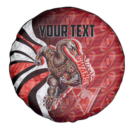 Personalised Sydney Swans Spare Tire Cover Trippy Psychedelic Abstract Art Mascot Football Fans
