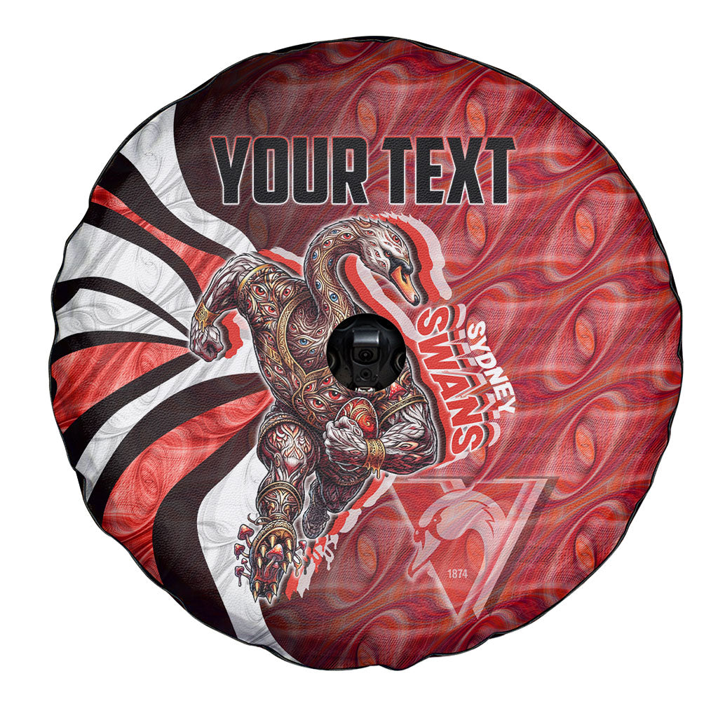Personalised Sydney Swans Spare Tire Cover Trippy Psychedelic Abstract Art Mascot Football Fans