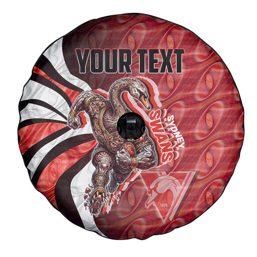 Personalised Sydney Swans Spare Tire Cover Trippy Psychedelic Abstract Art Mascot Football Fans