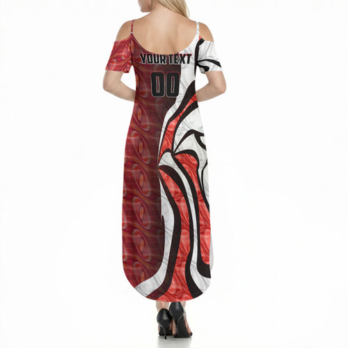 Personalised Sydney Swans Summer Maxi Dress Trippy Psychedelic Abstract Art Mascot Football Fans