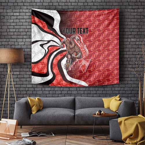 Personalised Sydney Swans Tapestry Trippy Psychedelic Abstract Art Mascot Football Fans