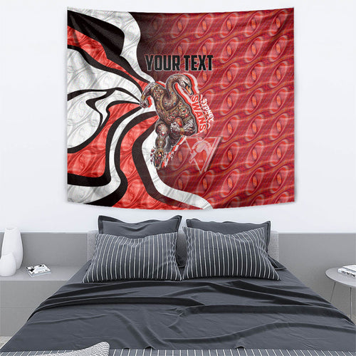 Personalised Sydney Swans Tapestry Trippy Psychedelic Abstract Art Mascot Football Fans