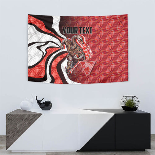 Personalised Sydney Swans Tapestry Trippy Psychedelic Abstract Art Mascot Football Fans