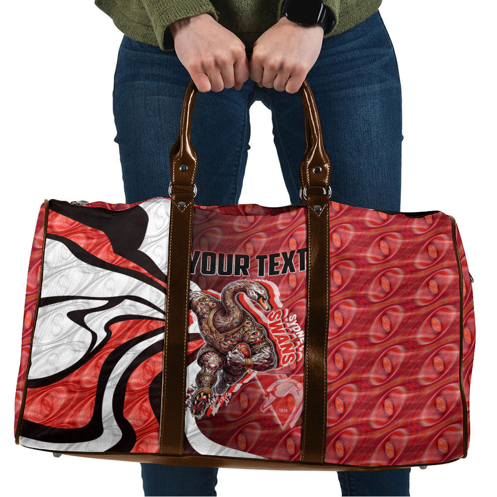 Personalised Sydney Swans Travel Bag Trippy Psychedelic Abstract Art Mascot Football Fans