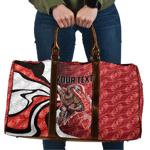 Personalised Sydney Swans Travel Bag Trippy Psychedelic Abstract Art Mascot Football Fans