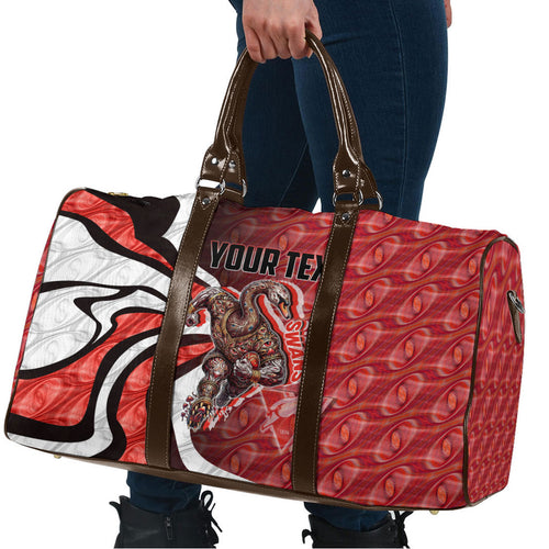 Personalised Sydney Swans Travel Bag Trippy Psychedelic Abstract Art Mascot Football Fans