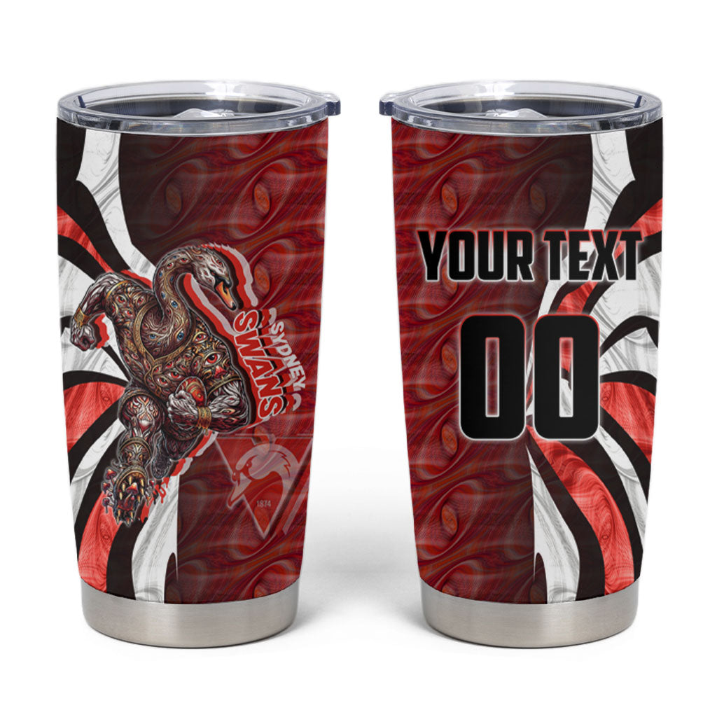 Personalised Sydney Swans Tumbler Cup Trippy Psychedelic Abstract Art Mascot Football Fans