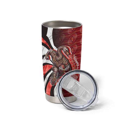 Personalised Sydney Swans Tumbler Cup Trippy Psychedelic Abstract Art Mascot Football Fans
