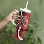 Personalised Sydney Swans Tumbler With Handle Trippy Psychedelic Abstract Art Mascot Football Fans