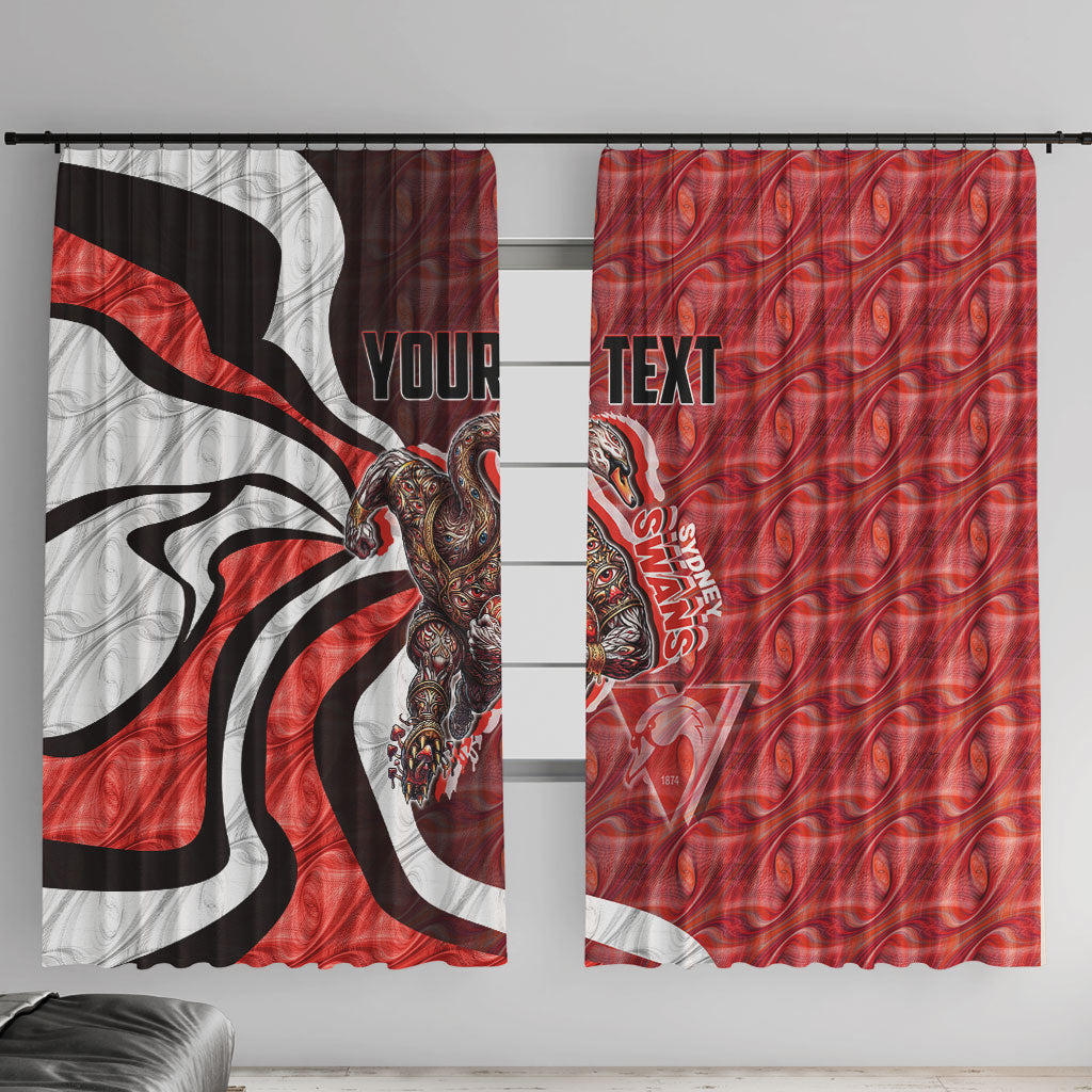 Personalised Sydney Swans Window Curtain Trippy Psychedelic Abstract Art Mascot Football Fans