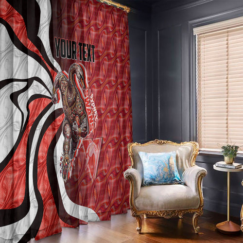 Personalised Sydney Swans Window Curtain Trippy Psychedelic Abstract Art Mascot Football Fans