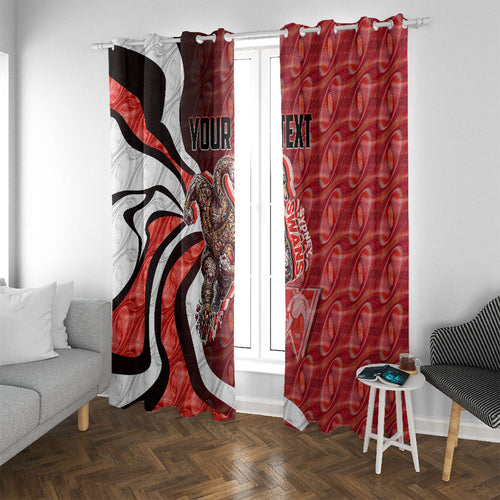 Personalised Sydney Swans Window Curtain Trippy Psychedelic Abstract Art Mascot Football Fans