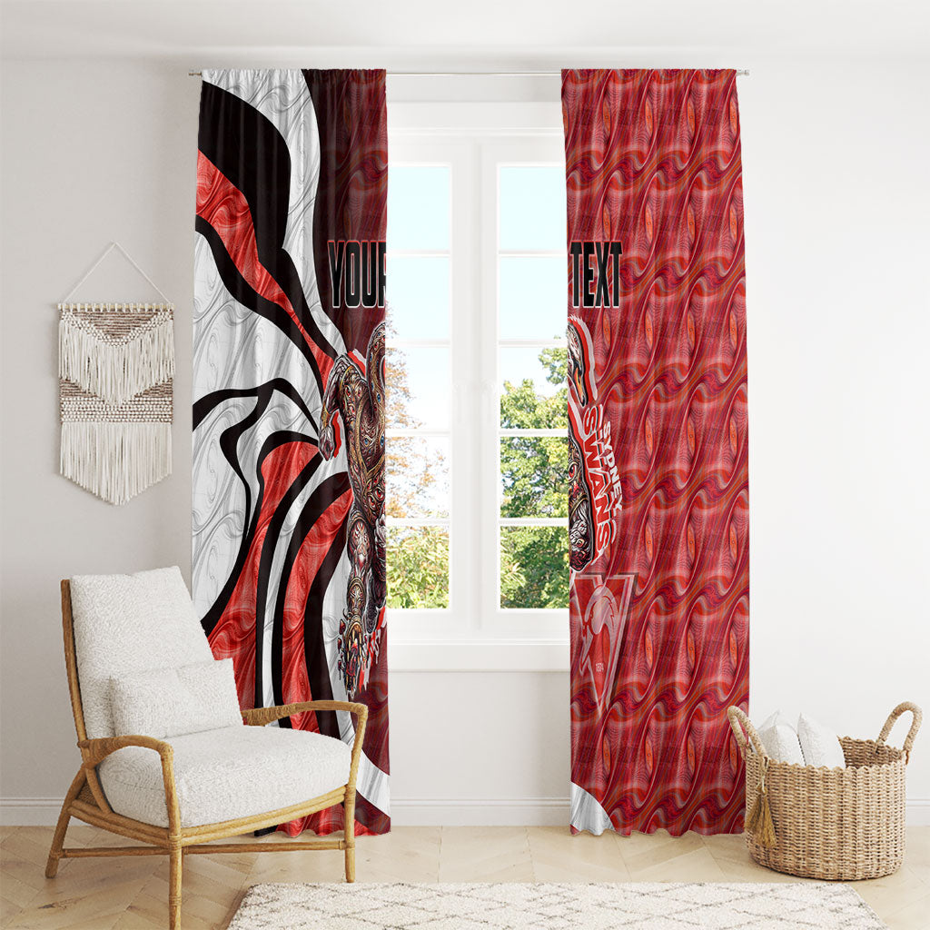 Personalised Sydney Swans Window Curtain Trippy Psychedelic Abstract Art Mascot Football Fans