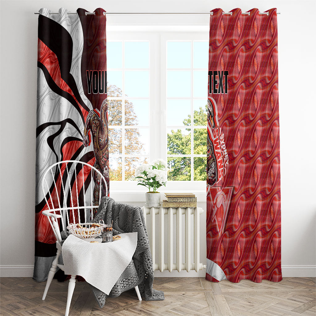 Personalised Sydney Swans Window Curtain Trippy Psychedelic Abstract Art Mascot Football Fans