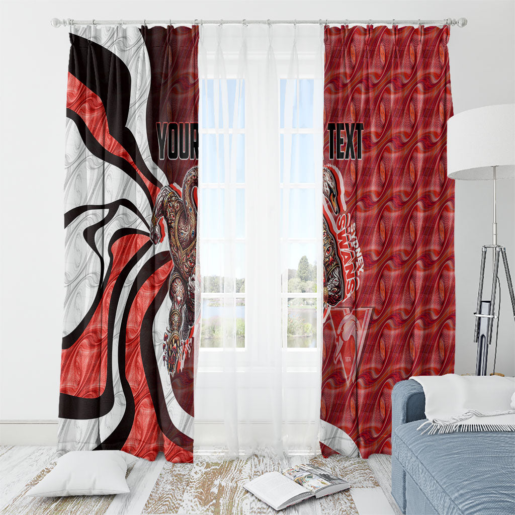 Personalised Sydney Swans Window Curtain Trippy Psychedelic Abstract Art Mascot Football Fans