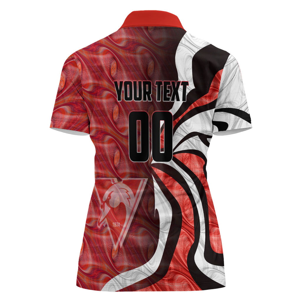 Personalised Sydney Swans Women Polo Shirt Trippy Psychedelic Abstract Art Mascot Football Fans