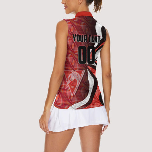 Personalised Sydney Swans Women Sleeveless Polo Shirt Trippy Psychedelic Abstract Art Mascot Football Fans
