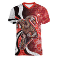 Personalised Sydney Swans Women V-Neck T-Shirt Trippy Psychedelic Abstract Art Mascot Football Fans