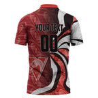Personalised Sydney Swans Zipper Polo Shirt Trippy Psychedelic Abstract Art Mascot Football Fans
