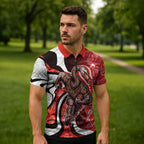 Personalised Sydney Swans Zipper Polo Shirt Trippy Psychedelic Abstract Art Mascot Football Fans