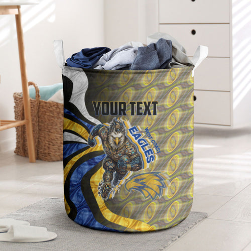 Personalised West Coast Eagles Laundry Basket Trippy Psychedelic Abstract Art Mascot Football Fans