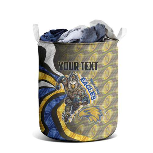Personalised West Coast Eagles Laundry Basket Trippy Psychedelic Abstract Art Mascot Football Fans