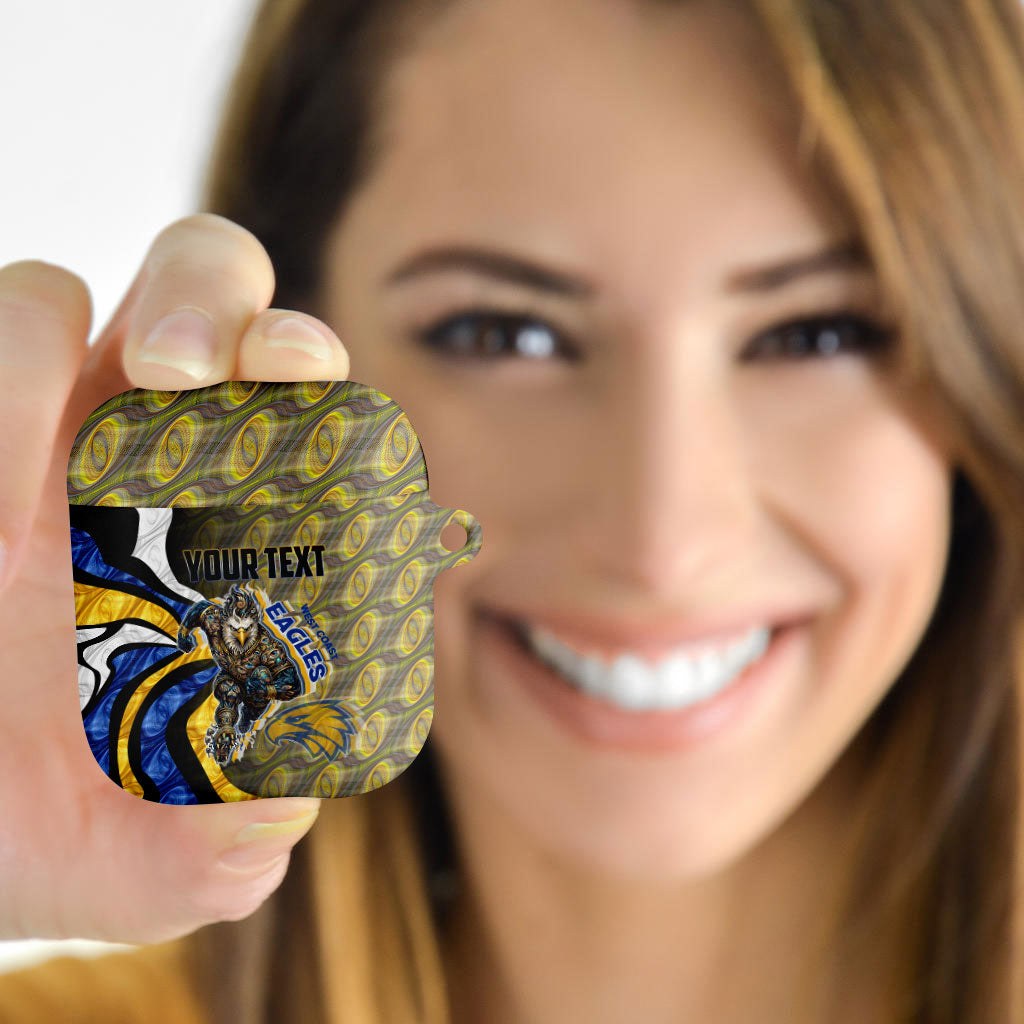 Personalised West Coast Eagles AirPods Case Trippy Psychedelic Abstract Art Mascot Football Fans