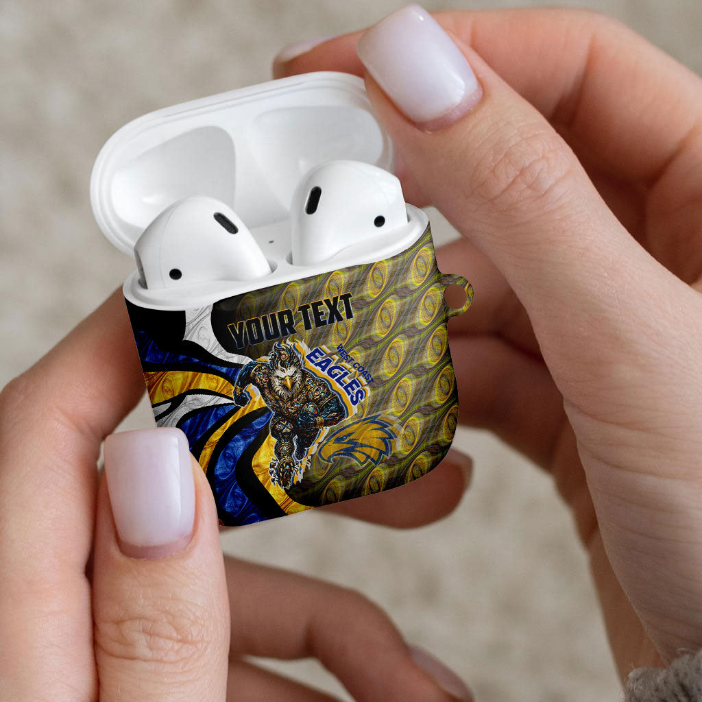 Personalised West Coast Eagles AirPods Case Trippy Psychedelic Abstract Art Mascot Football Fans