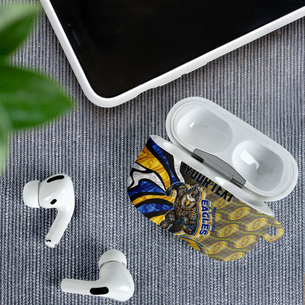 Personalised West Coast Eagles AirPods Case Trippy Psychedelic Abstract Art Mascot Football Fans