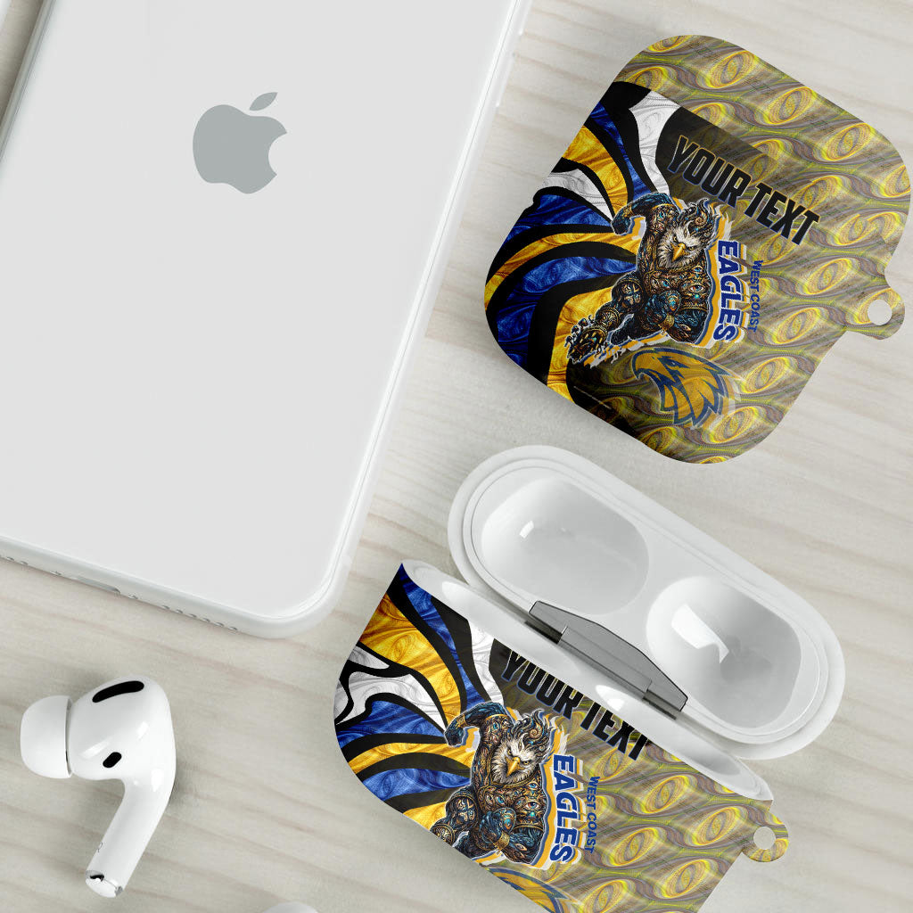 Personalised West Coast Eagles AirPods Case Trippy Psychedelic Abstract Art Mascot Football Fans