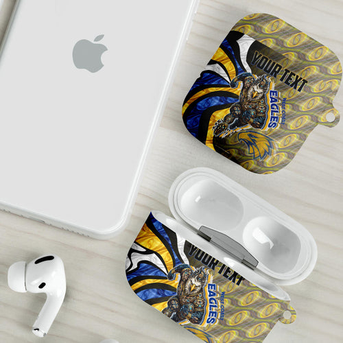 Personalised West Coast Eagles AirPods Case Trippy Psychedelic Abstract Art Mascot Football Fans