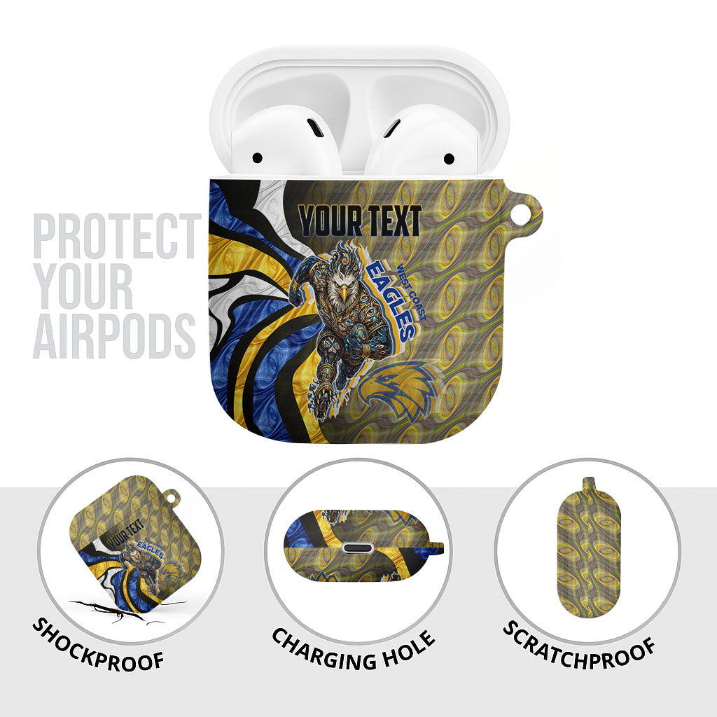 Personalised West Coast Eagles AirPods Case Trippy Psychedelic Abstract Art Mascot Football Fans