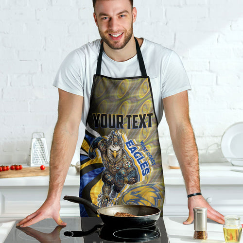Personalised West Coast Eagles Apron Trippy Psychedelic Abstract Art Mascot Football Fans