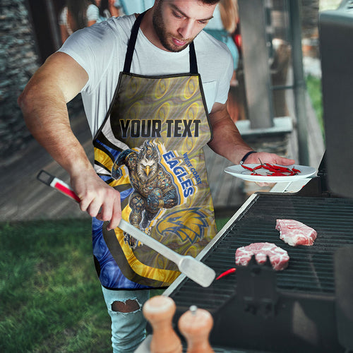 Personalised West Coast Eagles Apron Trippy Psychedelic Abstract Art Mascot Football Fans