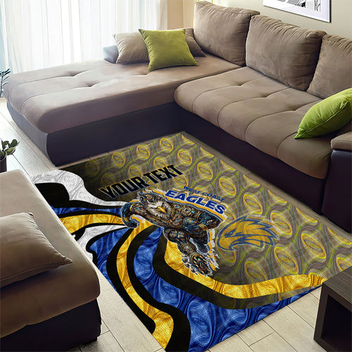 Personalised West Coast Eagles Area Rug Trippy Psychedelic Abstract Art Mascot Football Fans