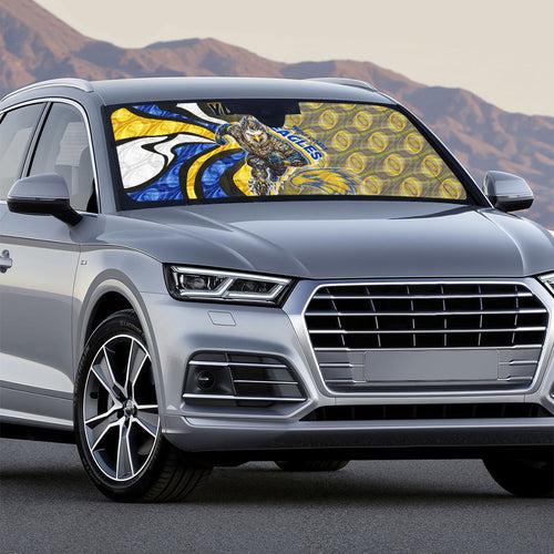 Personalised West Coast Eagles Auto Sun Shade Trippy Psychedelic Abstract Art Mascot Football Fans