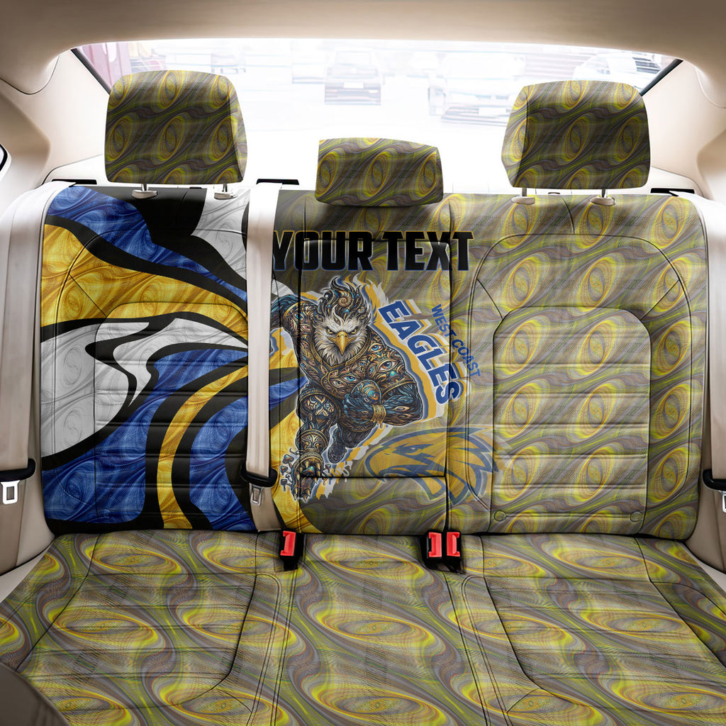 Personalised West Coast Eagles Back Car Seat Cover Trippy Psychedelic Abstract Art Mascot Football Fans