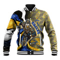 Personalised West Coast Eagles Baseball Jacket Trippy Psychedelic Abstract Art Mascot Football Fans
