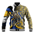 Personalised West Coast Eagles Baseball Jacket Trippy Psychedelic Abstract Art Mascot Football Fans