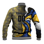 Personalised West Coast Eagles Baseball Jacket Trippy Psychedelic Abstract Art Mascot Football Fans