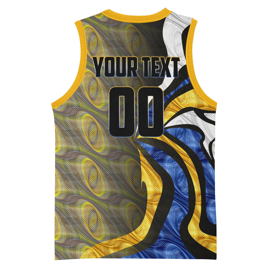 Personalised West Coast Eagles Basketball Jersey Trippy Psychedelic Abstract Art Mascot Football Fans